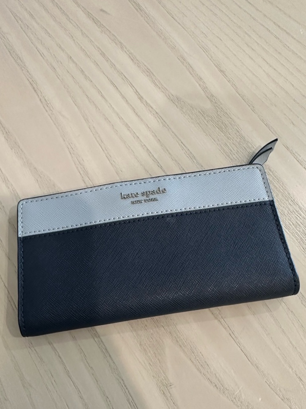 kate spade Two-Tone Zip Around Wallet - Pale Blue & Navy
